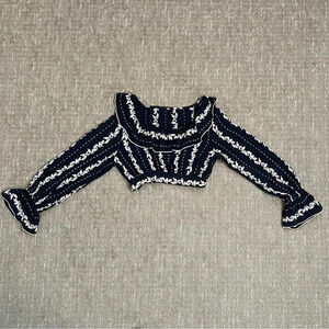 Free People Lolita Ruffle Long Sleeve Crop Top Blouse Size XS/S